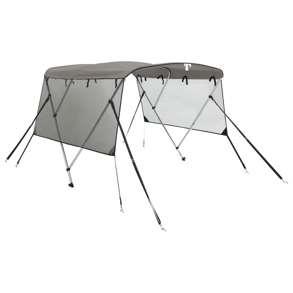3-Bow Bimini-Top Mit Mesh-Seitenteilen Anthrazit Und Schwarz
