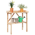 Pflanztisch Mit Ablage 78X38X82,5 Cm Massivholz Tanne