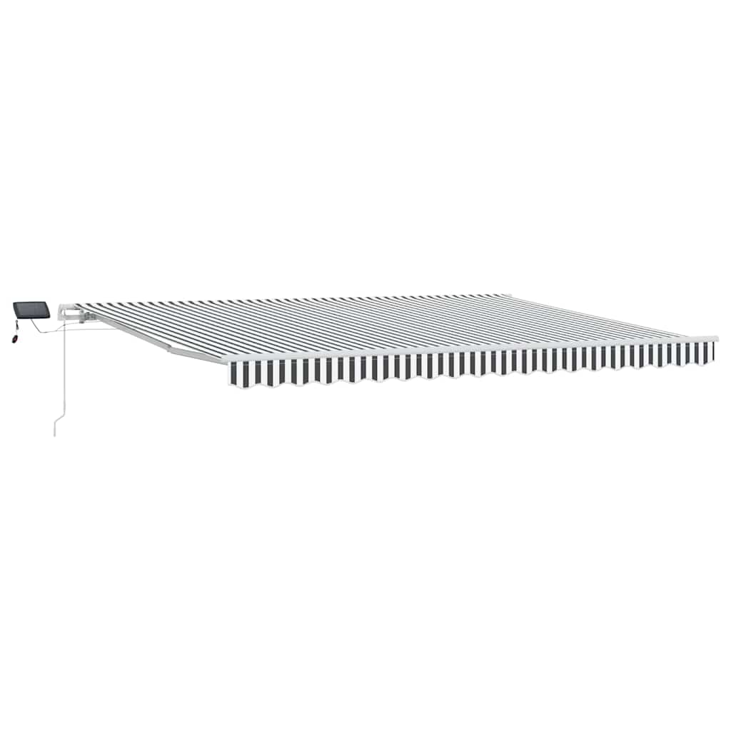 Markise Mit Led-Beleuchtung Manuell Anthrazit & Weiß Anthrazit Und Weiß