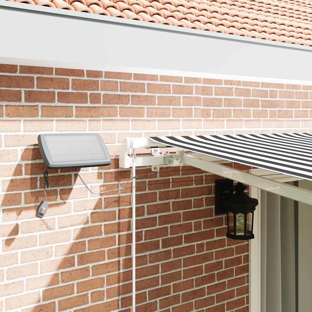 Markise Mit Led-Beleuchtung Manuell Anthrazit & Weiß Anthrazit Und Weiß