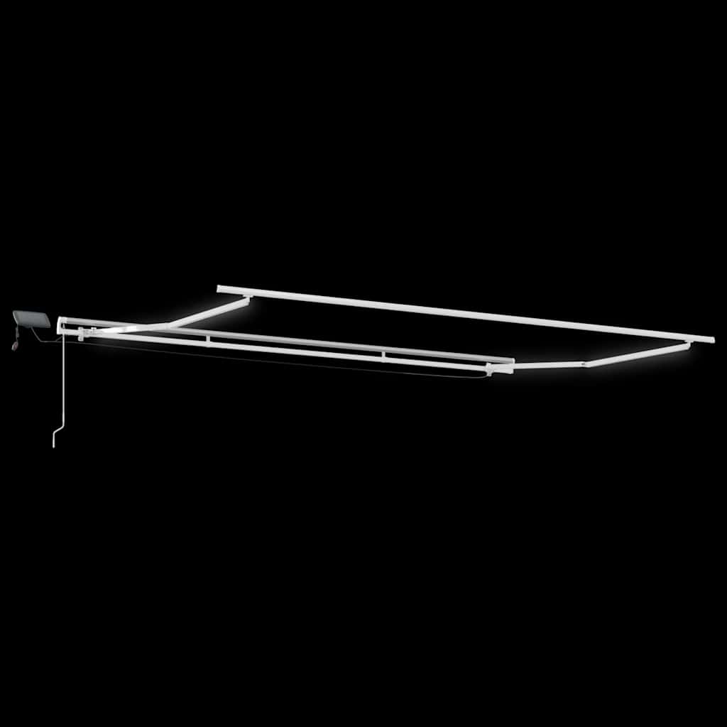 Markise Mit Led-Beleuchtung Manuell Anthrazit & Weiß Anthrazit Und Weiß