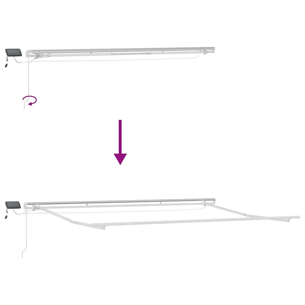 Markise Mit Led-Beleuchtung Manuell Anthrazit & Weiß Anthrazit Und Weiß