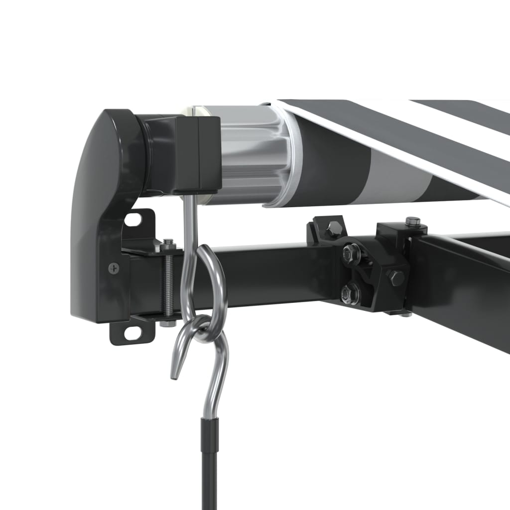 Markise Manuell Mit Leds Anthrazit & Weiß Anthrazit Und Weiß