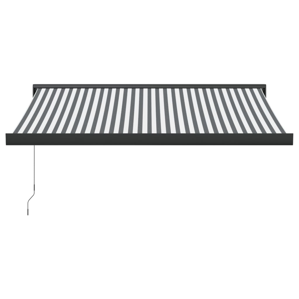 Markise Einziehbar Anthrazit & Weiß 3,5X2,5 M Stoff & Aluminium Anthrazit Und Weiß