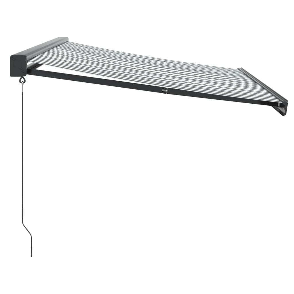 Markise Einziehbar Anthrazit & Weiß 3,5X2,5 M Stoff & Aluminium Anthrazit Und Weiß