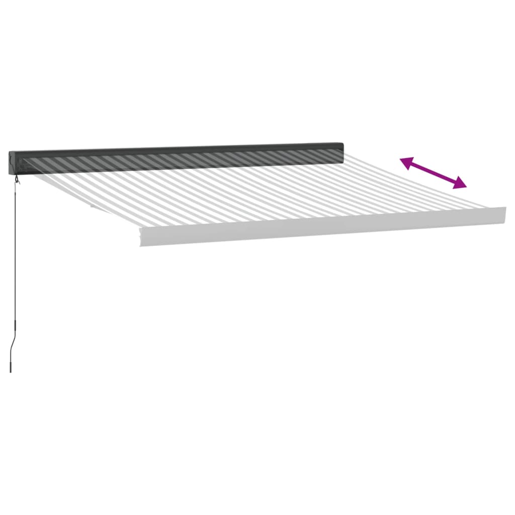 Markise Einziehbar Anthrazit & Weiß 3,5X2,5 M Stoff & Aluminium Anthrazit Und Weiß