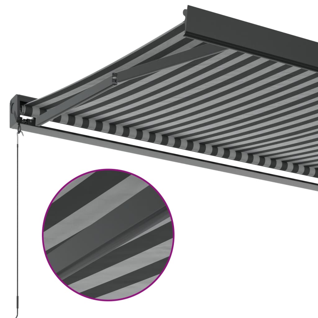 Markise Einziehbar Anthrazit & Weiß 3,5X2,5 M Stoff & Aluminium Anthrazit Und Weiß