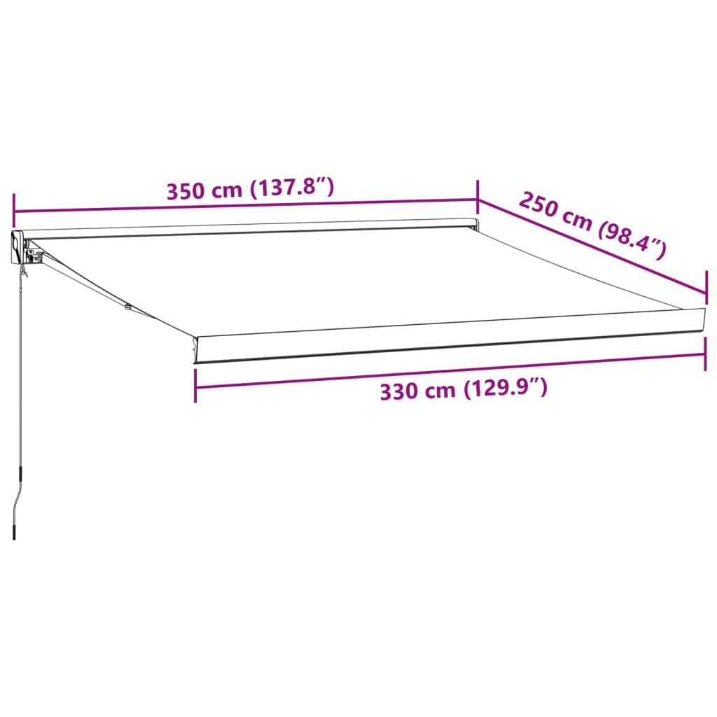 Markise Einziehbar Anthrazit & Weiß 3,5X2,5 M Stoff & Aluminium Anthrazit Und Weiß