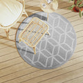 Outdoor-Teppich Arakil Grau Ø120 Cm Pp Grau Und Weiß
