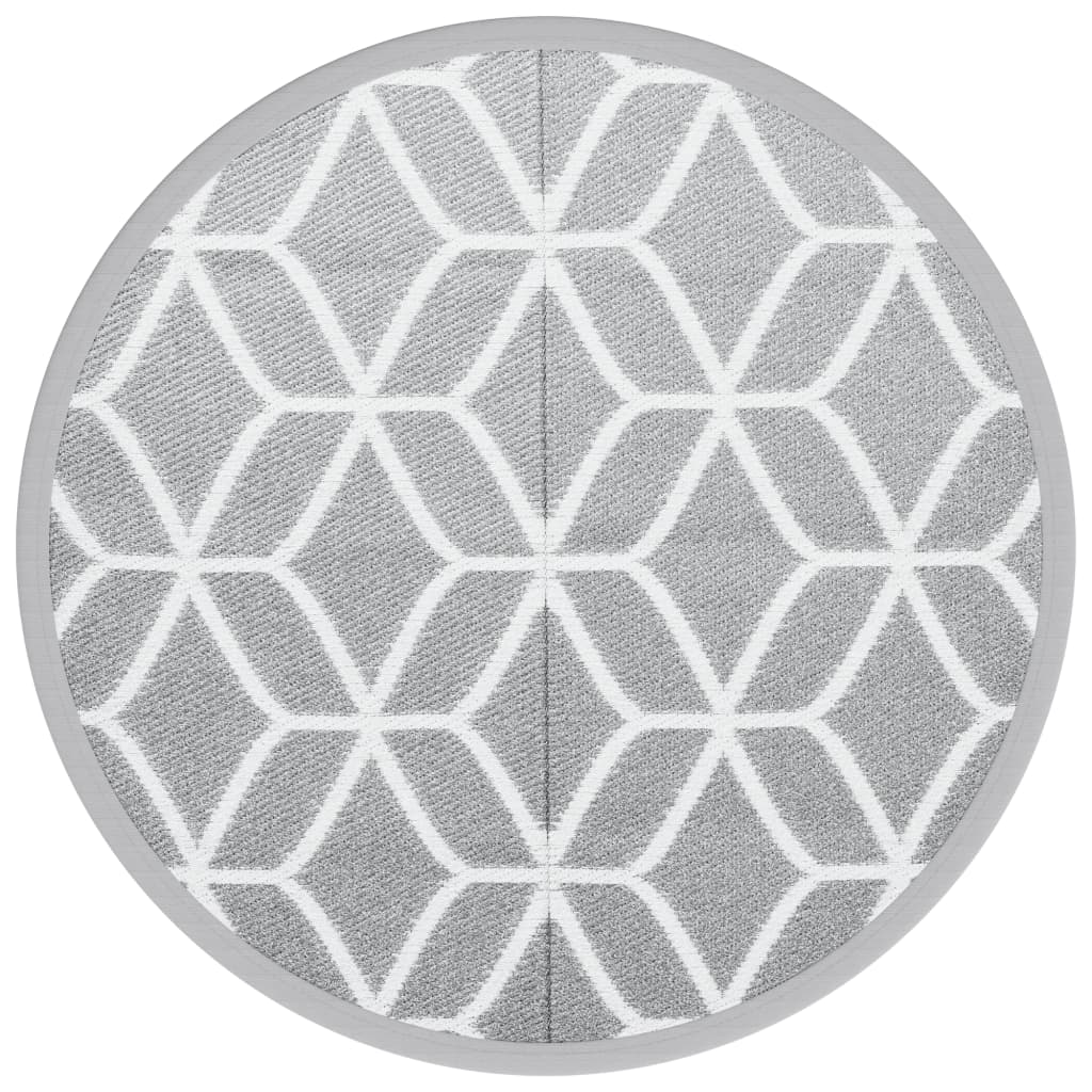 Outdoor-Teppich Arakil Grau Ø160 Cm Pp Grau Und Weiß