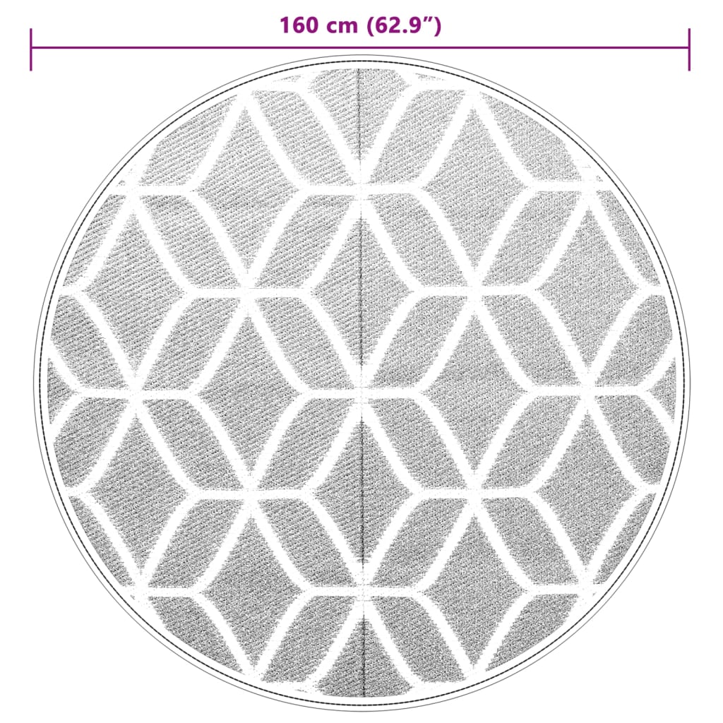 Outdoor-Teppich Arakil Grau Ø160 Cm Pp Grau Und Weiß