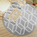 Outdoor-Teppich Arakil Grau Ø160 Cm Pp Grau Und Weiß