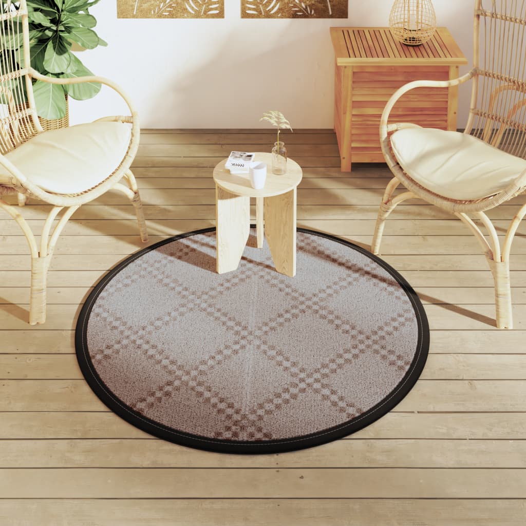 Outdoor-Teppich Arakil Braun Ø120 Cm Pp Braun Und Weiß