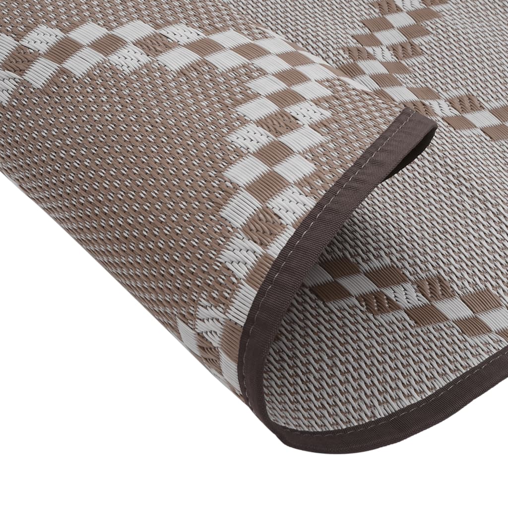 Outdoor-Teppich Arakil Braun Ø120 Cm Pp Braun Und Weiß