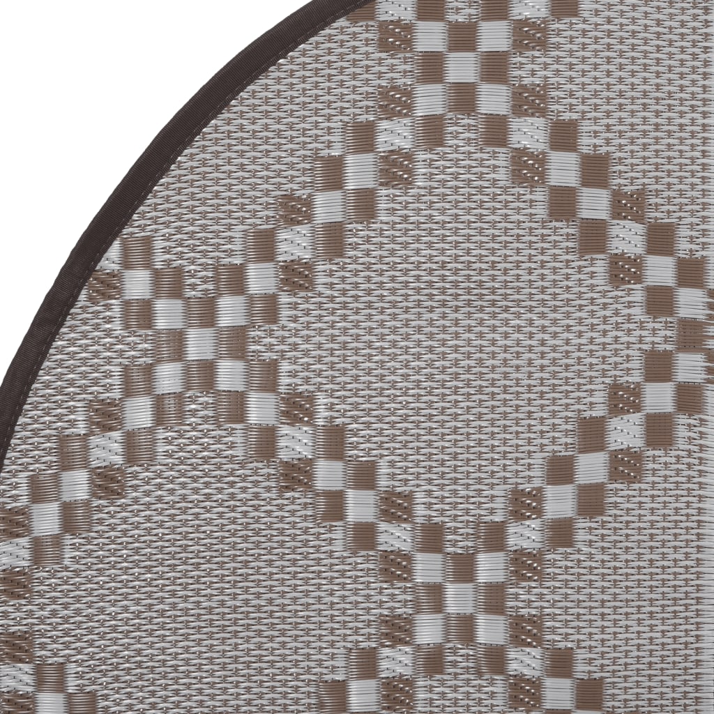 Outdoor-Teppich Arakil Braun Ø120 Cm Pp Braun Und Weiß