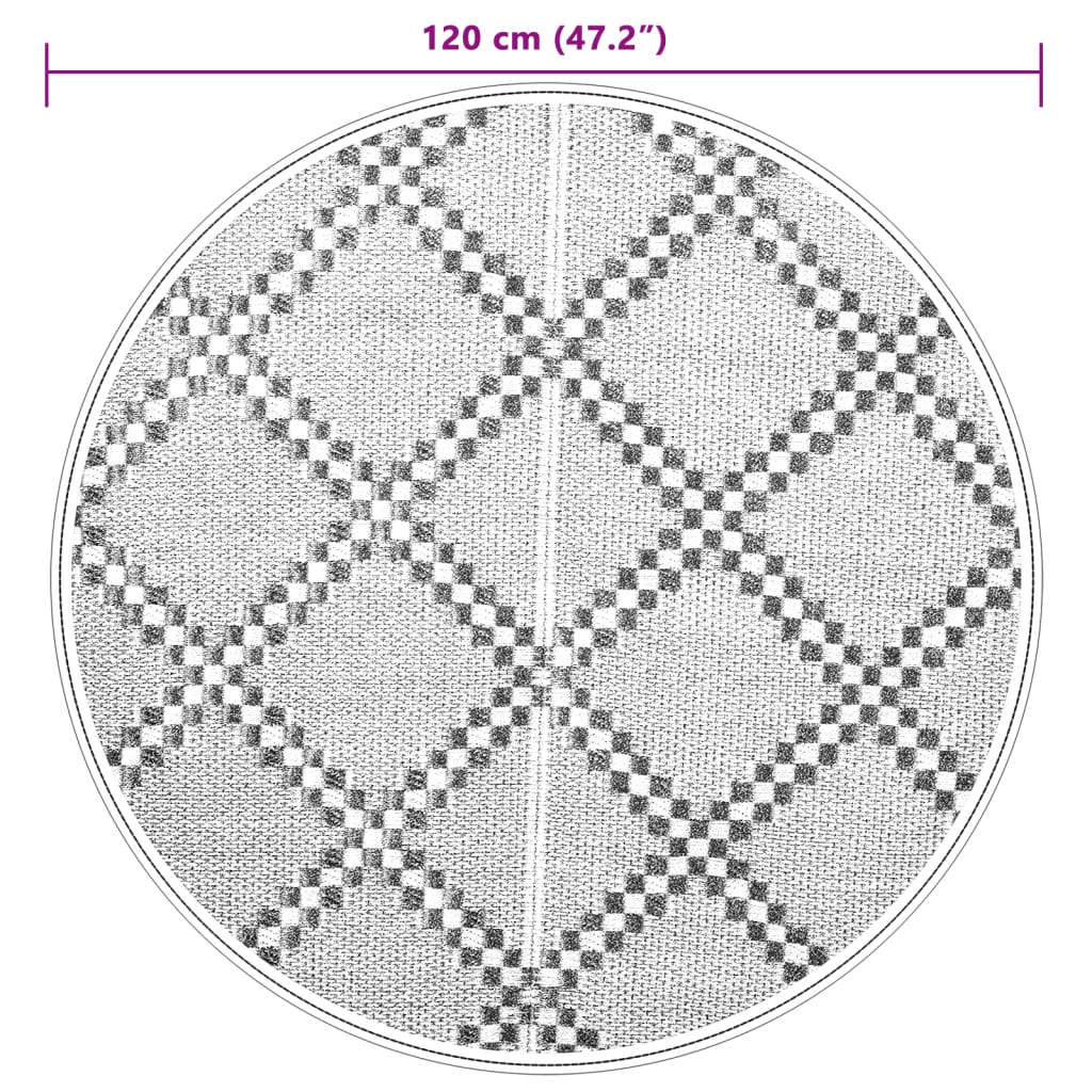 Outdoor-Teppich Arakil Braun Ø120 Cm Pp Braun Und Weiß