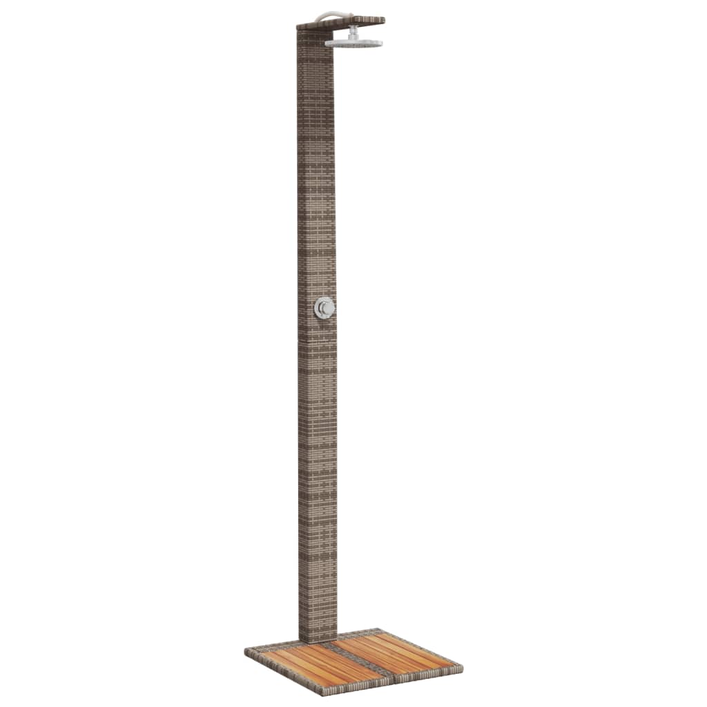 Gartendusche 50X55X224 Cm Poly Rattan Und Akazienholz