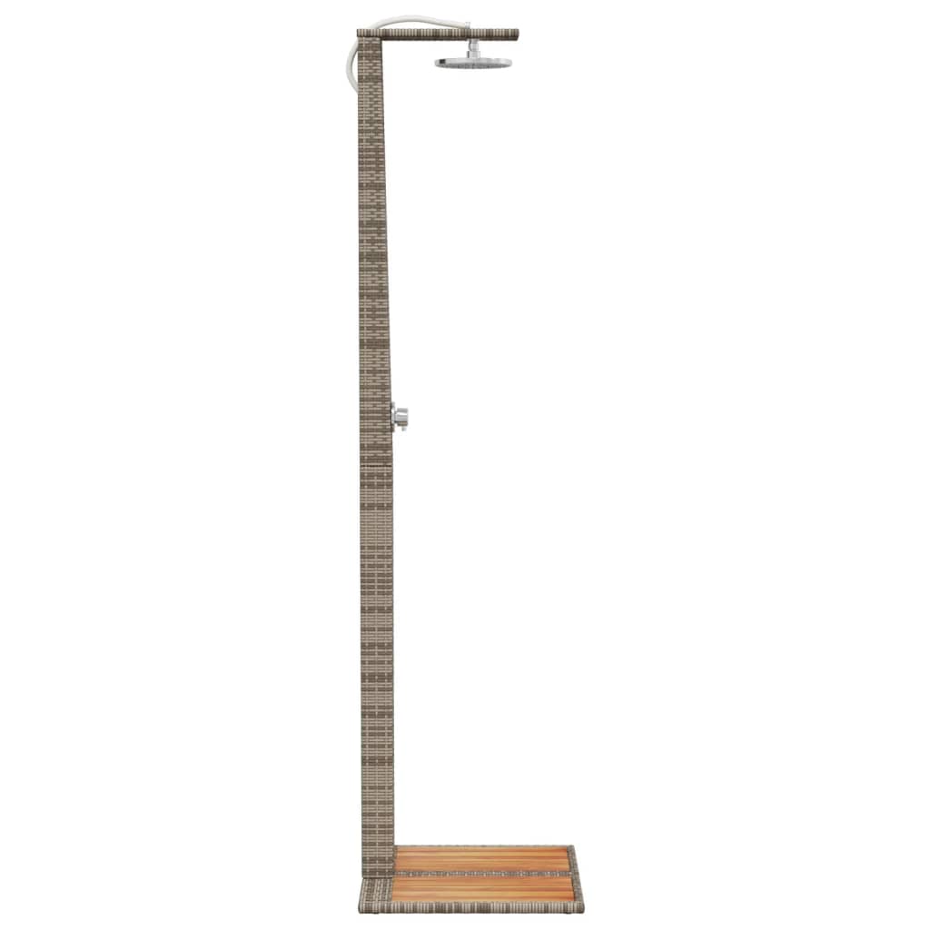 Gartendusche 50X55X224 Cm Poly Rattan Und Akazienholz