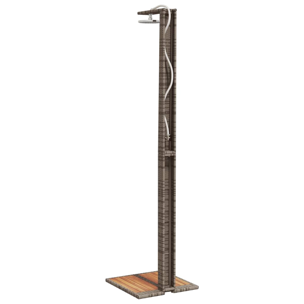 Gartendusche 50X55X224 Cm Poly Rattan Und Akazienholz