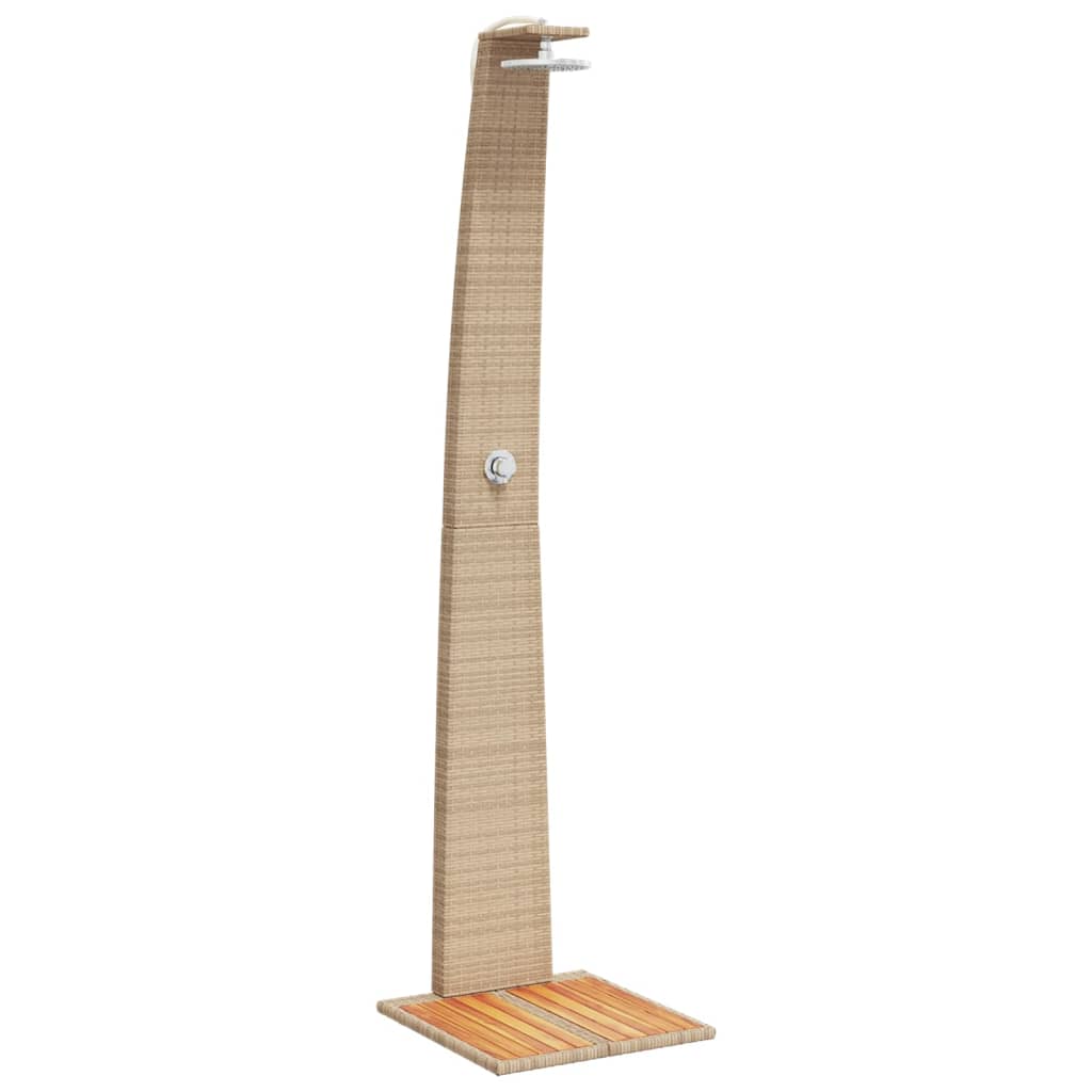 Gartendusche 55X60X224 Cm Poly Rattan Und Akazienholz