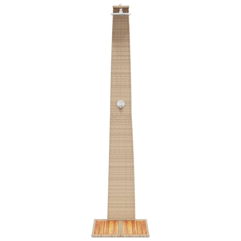 Gartendusche 55X60X224 Cm Poly Rattan Und Akazienholz