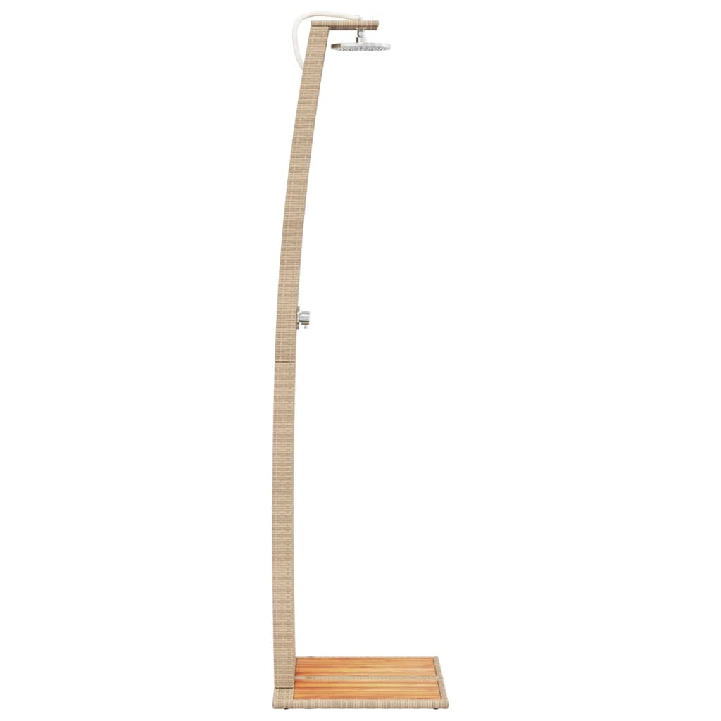 Gartendusche 55X60X224 Cm Poly Rattan Und Akazienholz