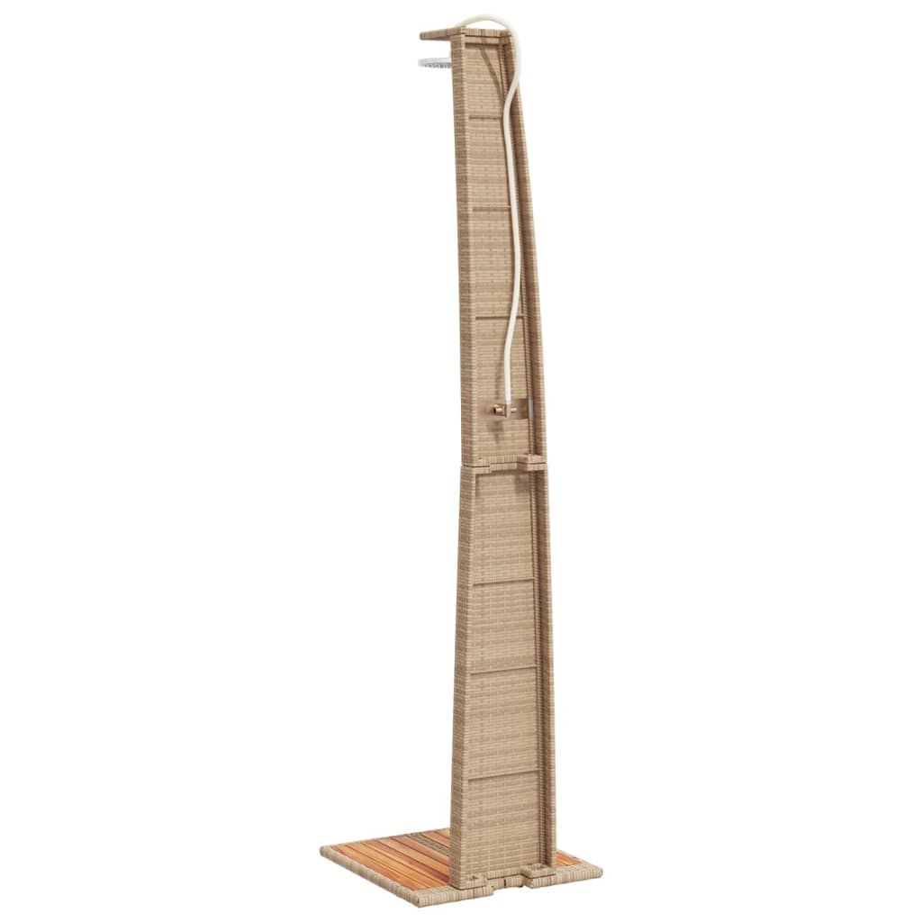 Gartendusche 55X60X224 Cm Poly Rattan Und Akazienholz