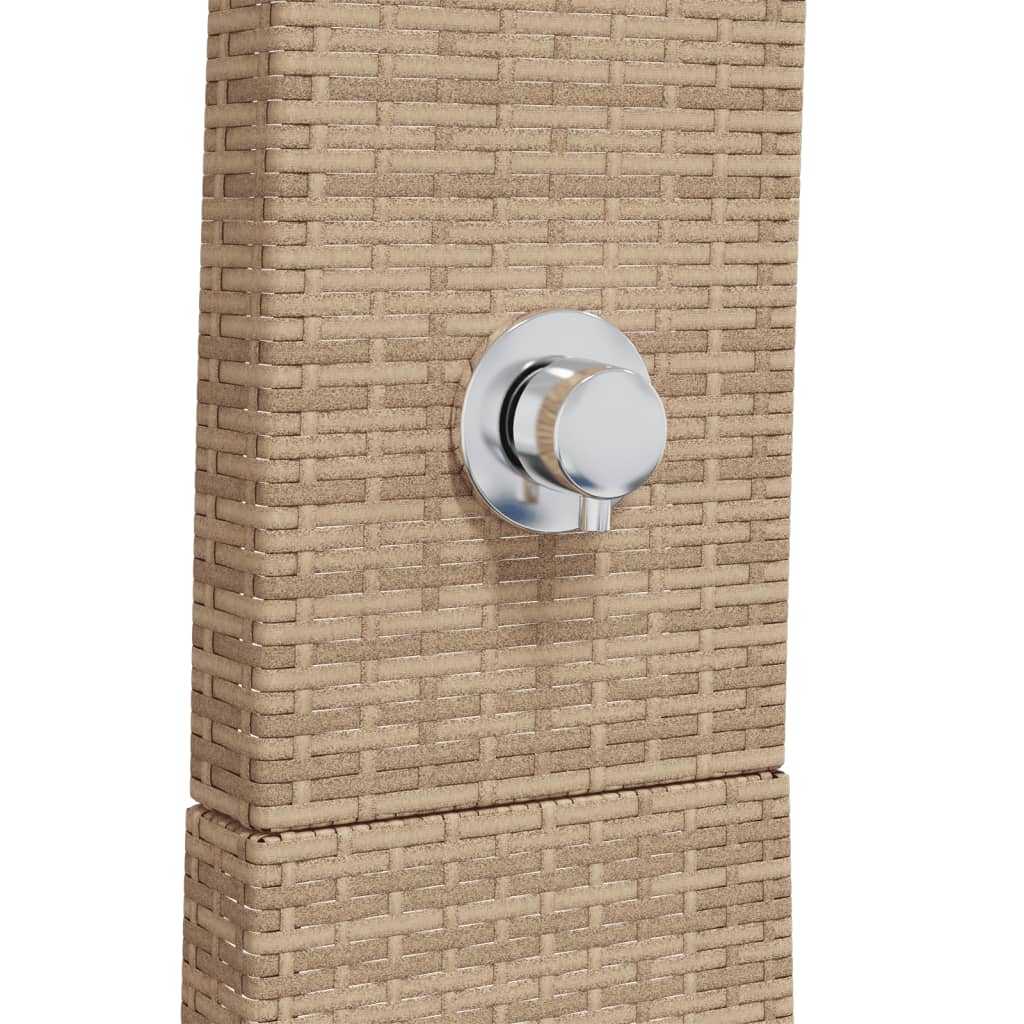 Gartendusche 55X60X224 Cm Poly Rattan Und Akazienholz