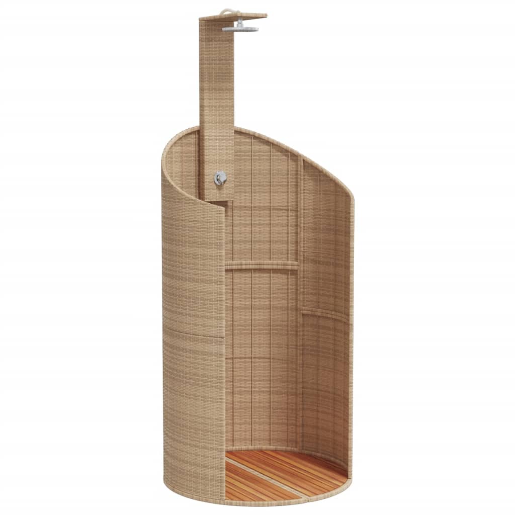Gartendusche 100X100X241,5 Cm Poly Rattan Akazienholz