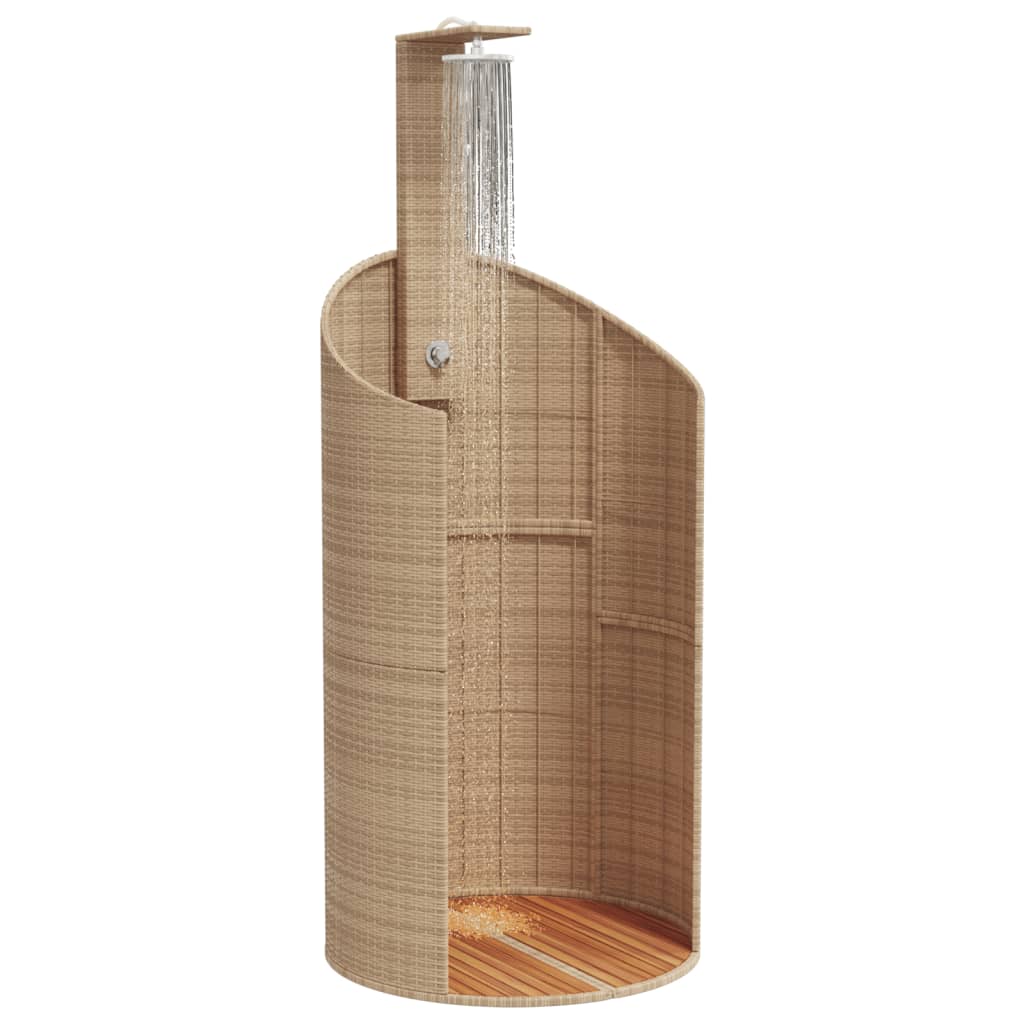 Gartendusche 100X100X241,5 Cm Poly Rattan Akazienholz