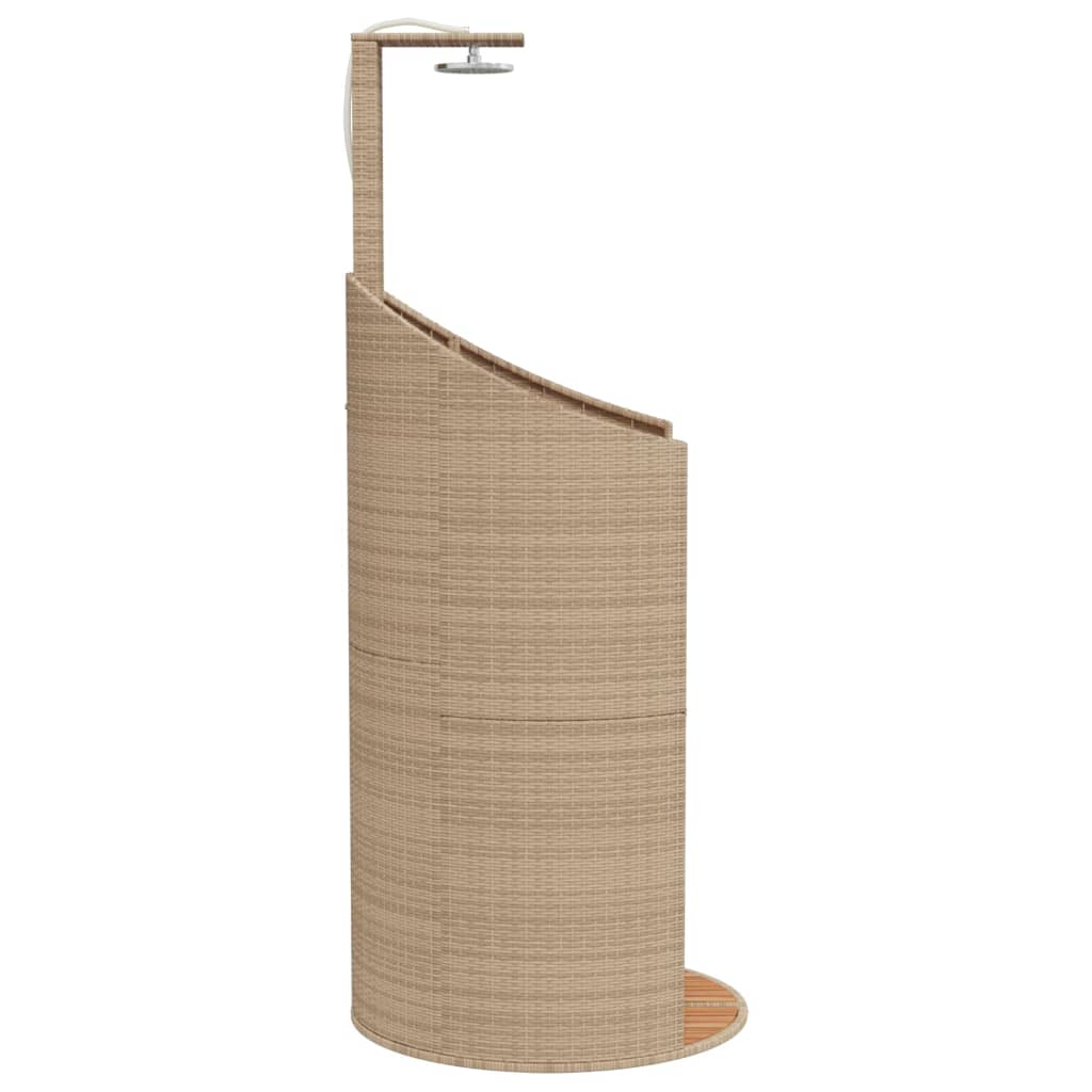 Gartendusche 100X100X241,5 Cm Poly Rattan Akazienholz