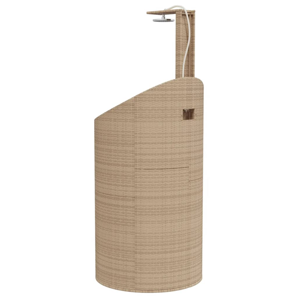 Gartendusche 100X100X241,5 Cm Poly Rattan Akazienholz