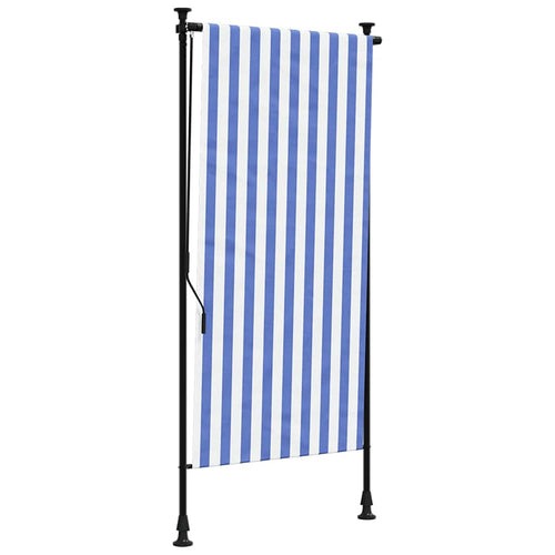 Außenrollo Und Weiß Stoff Und Stahl Blau