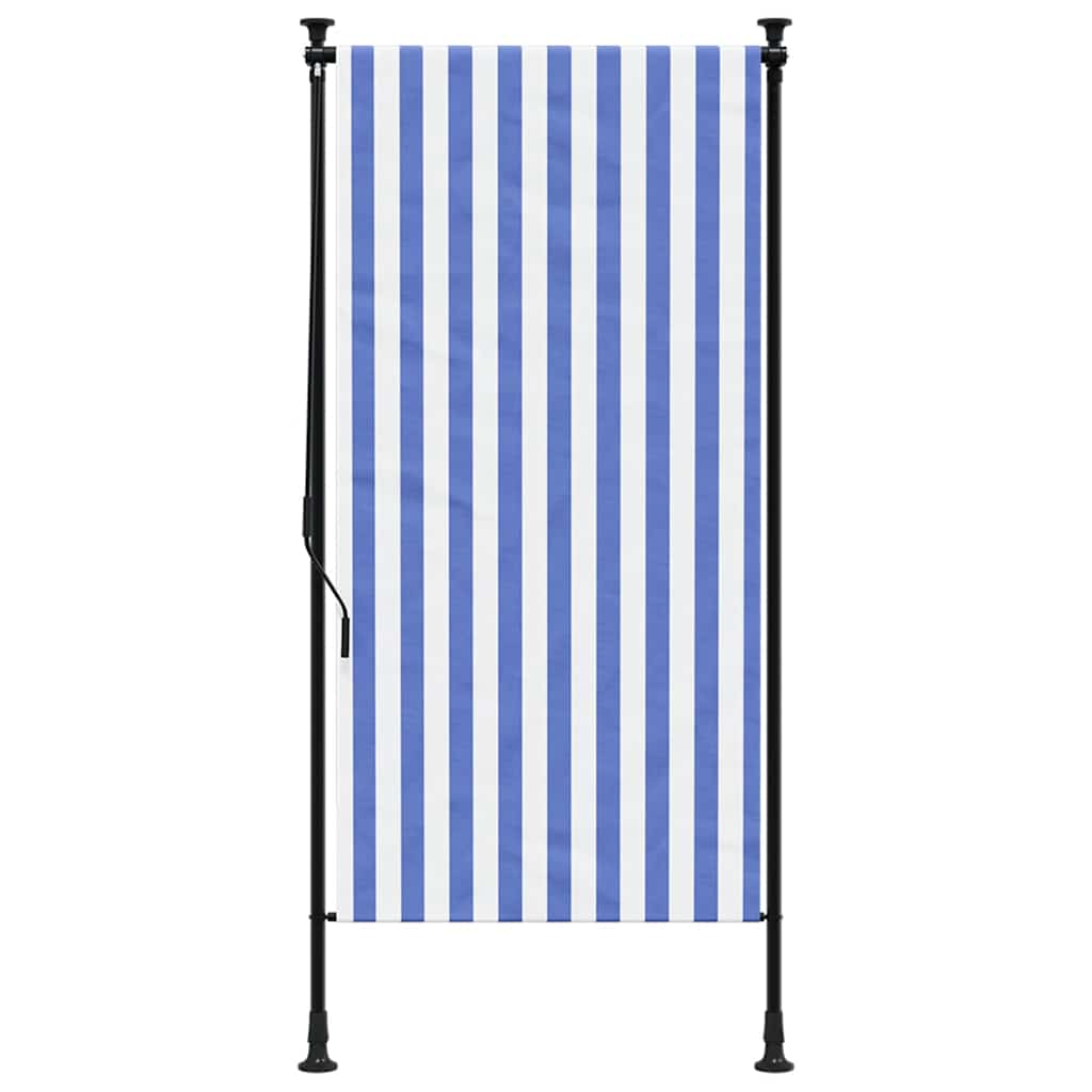 Außenrollo Und Weiß Stoff Und Stahl Blau