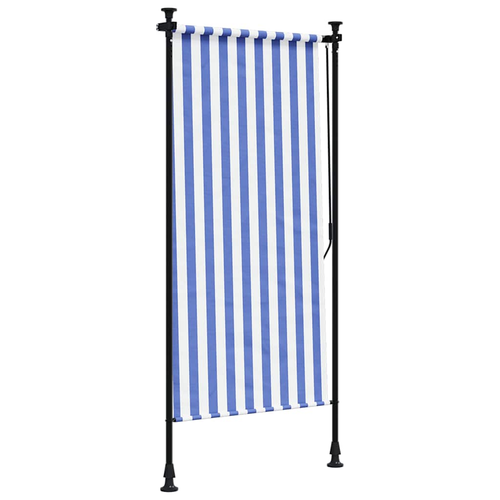 Außenrollo Und Weiß Stoff Und Stahl Blau