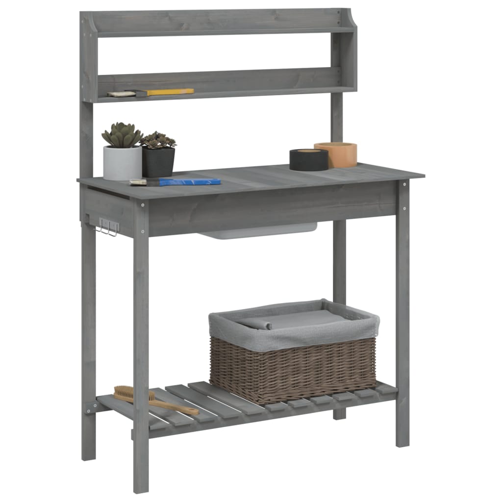 Pflanztisch Mit Waschbecken 147,5X44X139,5 Cm Massivholz Tanne
