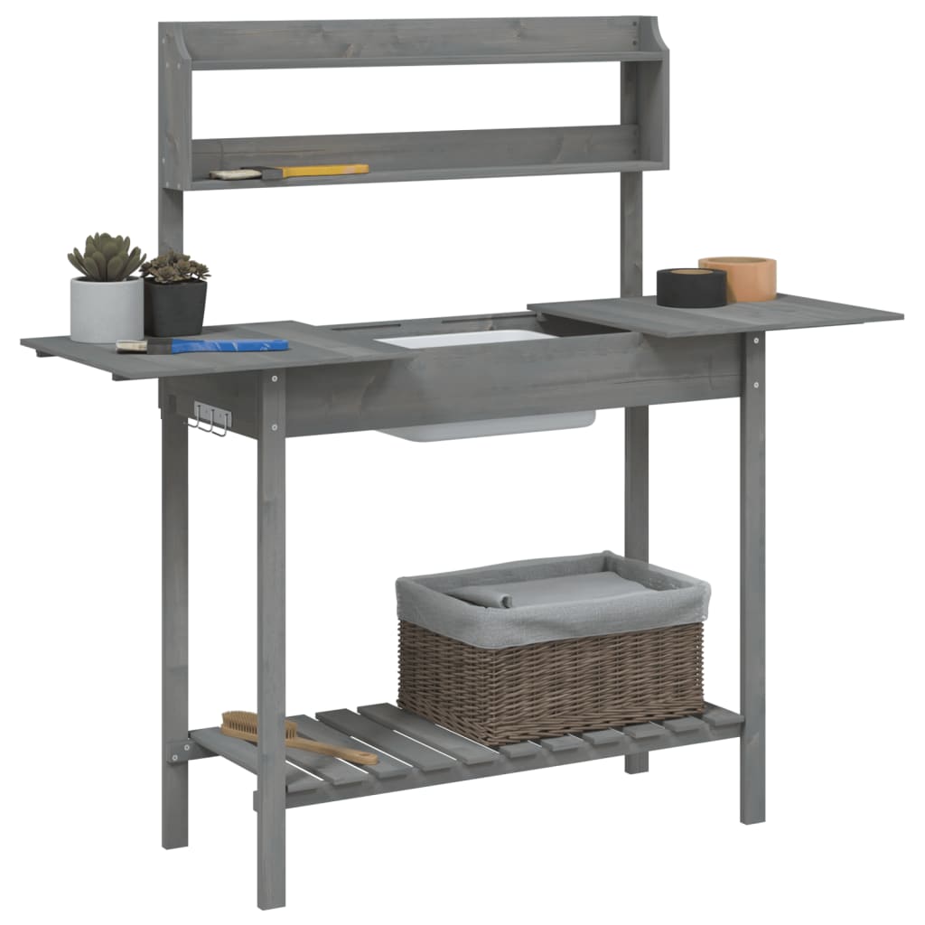 Pflanztisch Mit Waschbecken 147,5X44X139,5 Cm Massivholz Tanne