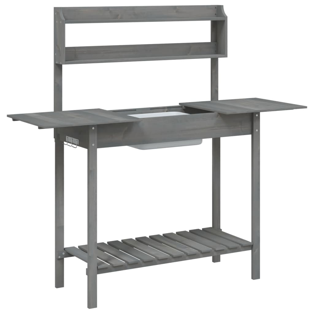 Pflanztisch Mit Waschbecken 147,5X44X139,5 Cm Massivholz Tanne