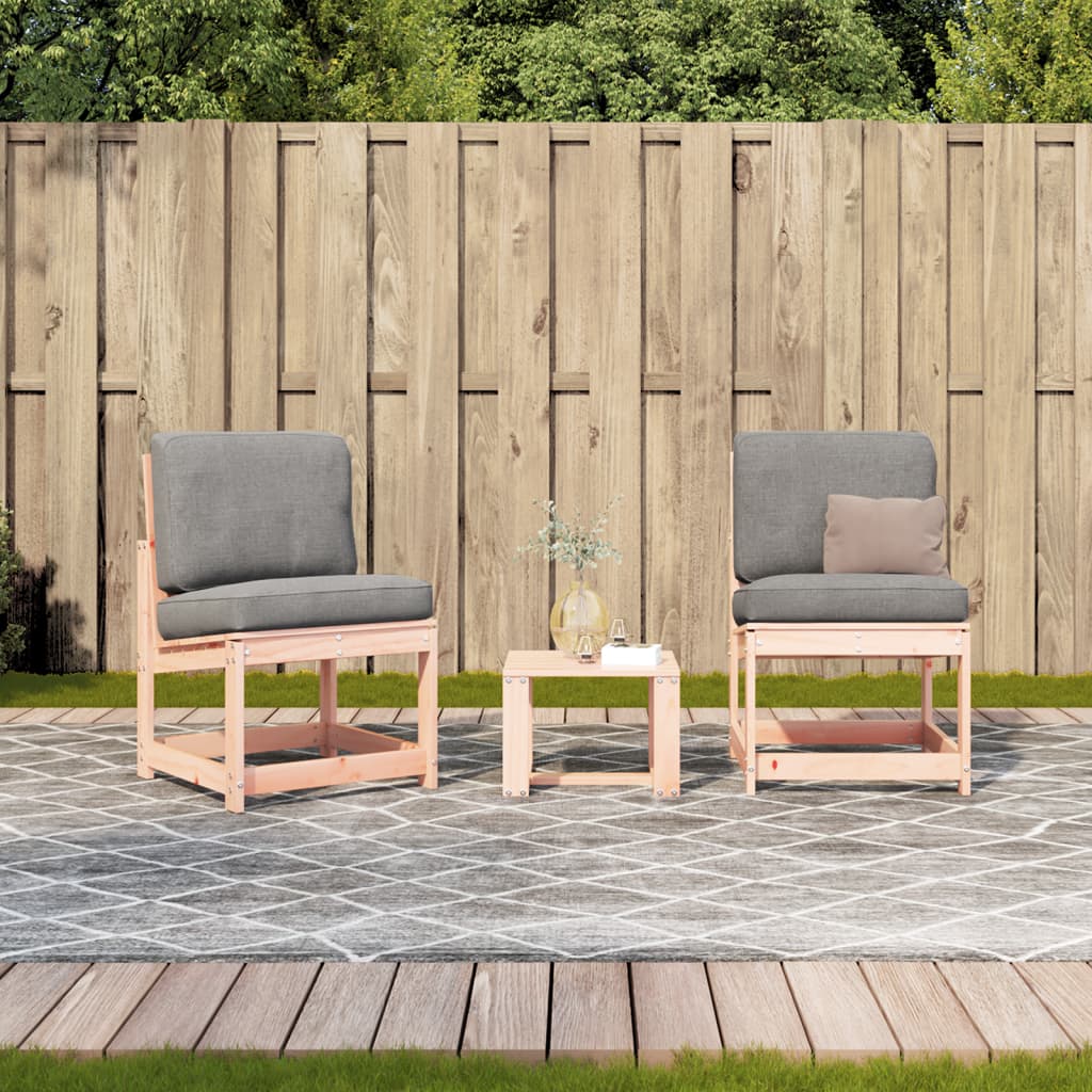 3-Tlg. Garten-Lounge-Set Massivholz Douglasie