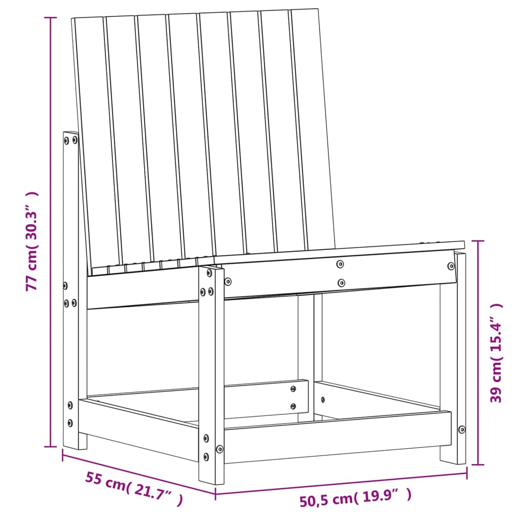 3-Tlg. Garten-Lounge-Set Massivholz Douglasie