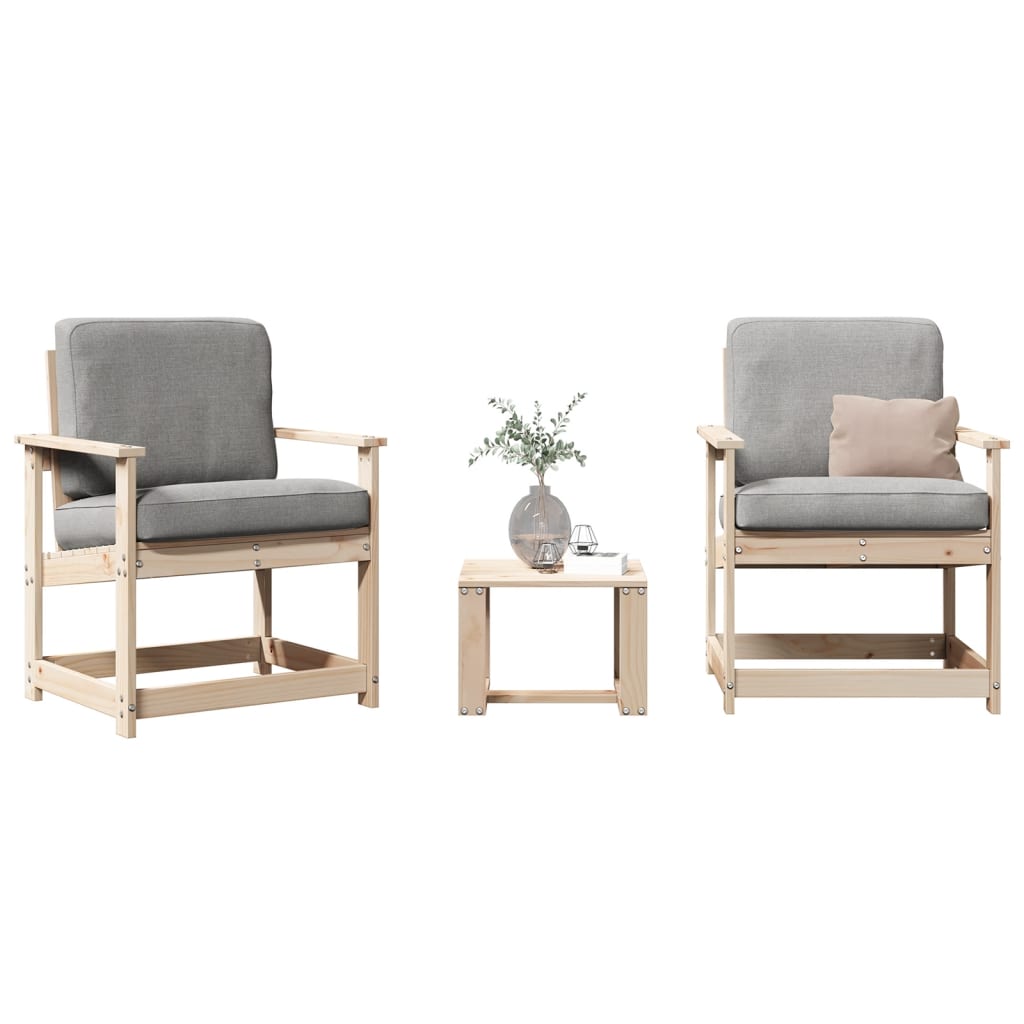 3-Tlg. Garten-Lounge-Set Kiefernholz Imprägniert