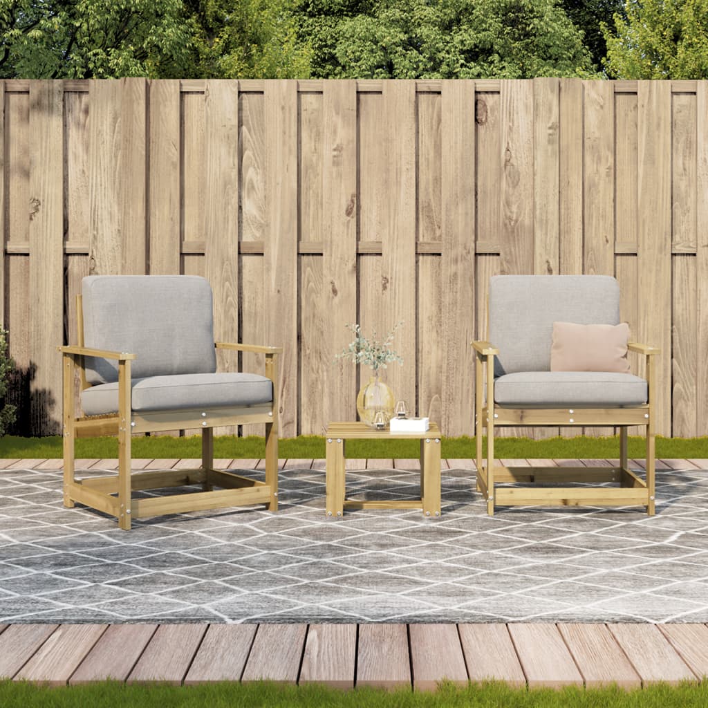 3-Tlg. Garten-Lounge-Set Kiefernholz Imprägniert