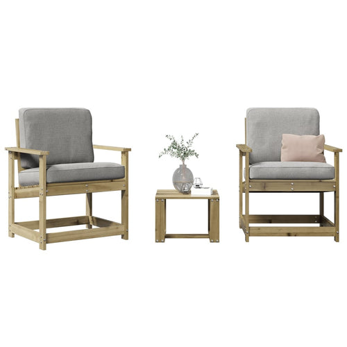 3-Tlg. Garten-Lounge-Set Kiefernholz Imprägniert