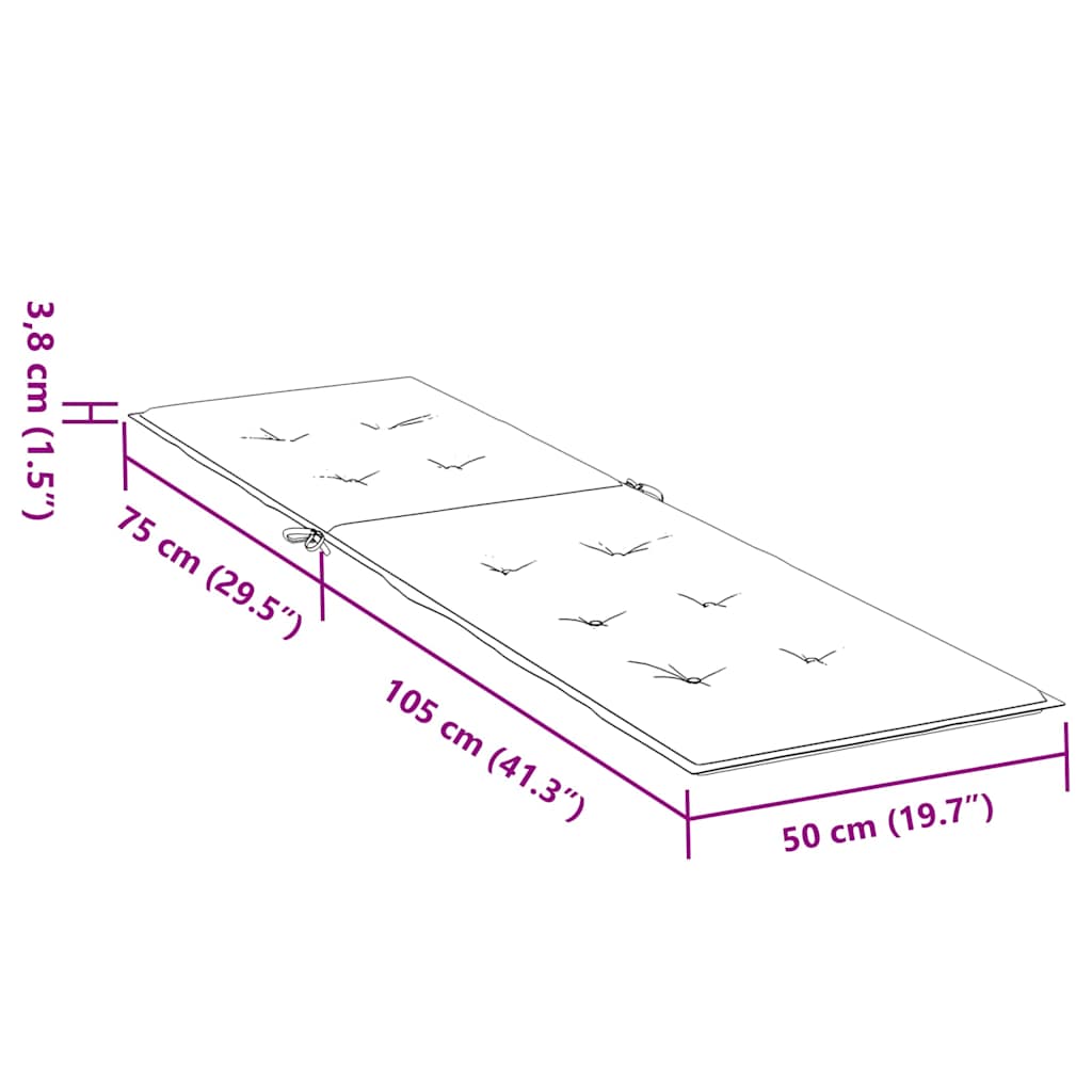 Liegestuhl-Auflage Melange Anthrazit (75+105) X 50 X 4 Cm Stoff