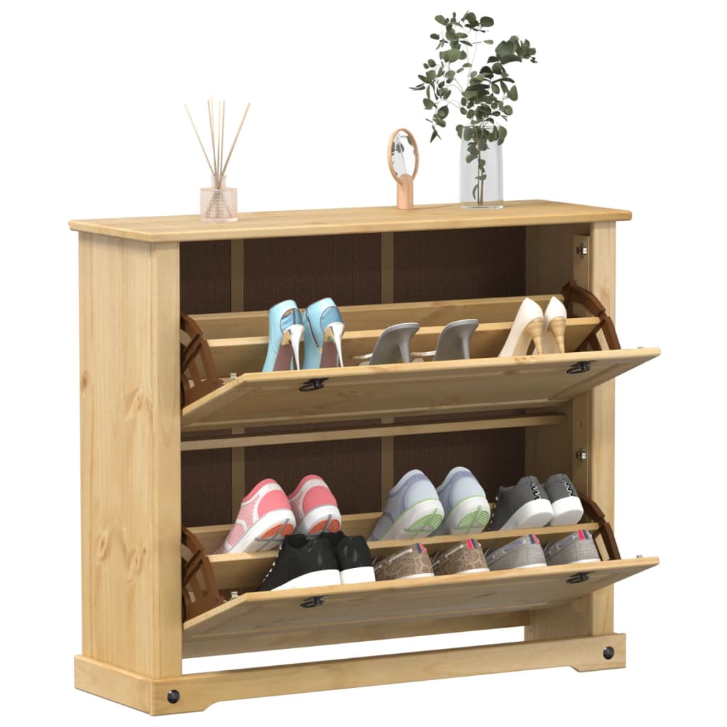 Schuhschrank Corona 99X32X Massivholz Kiefer Honigwachs