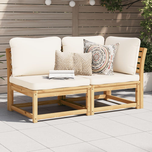 2-Tlg. Garten-Lounge-Set Mit Kissen Massivholz Akazie