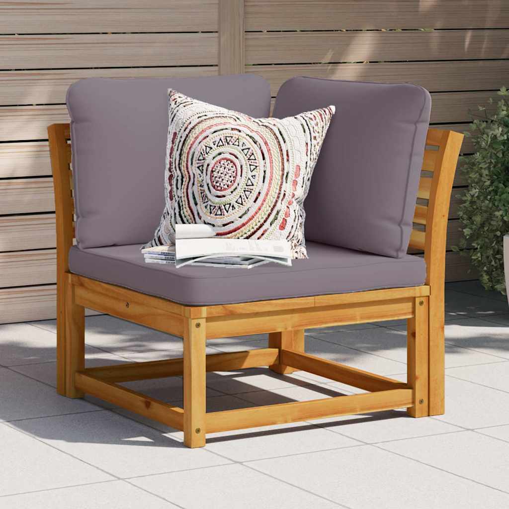 2-Tlg. Garten-Lounge-Set Mit Kissen Massivholz Akazie