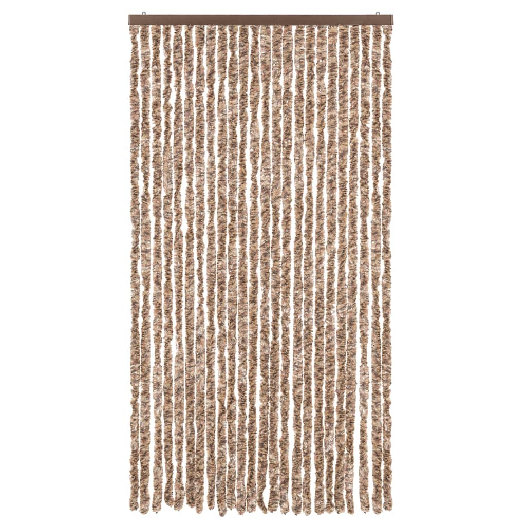Fliegenvorhang Chenille Beige Und Dunkelbraun