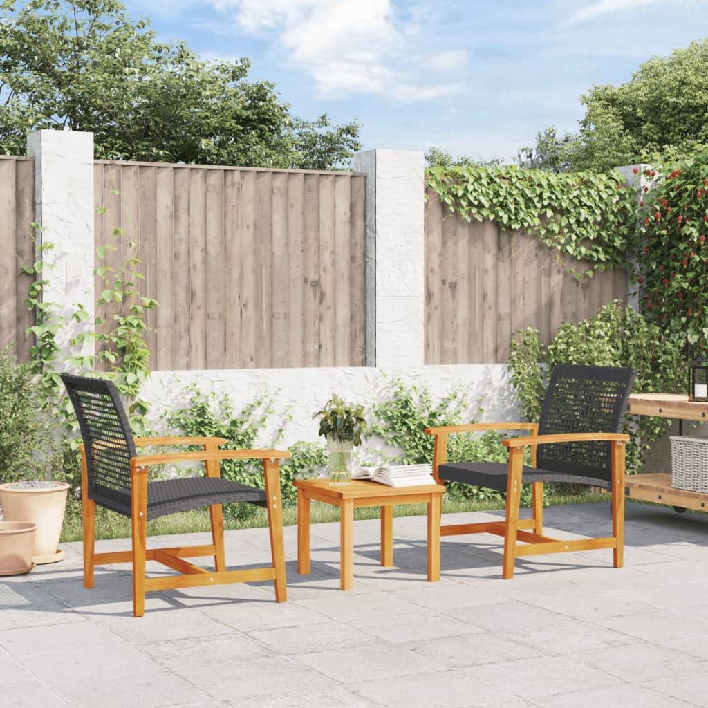 5-Tlg. Garten-Lounge-Set Poly Rattan Und Akazienholz