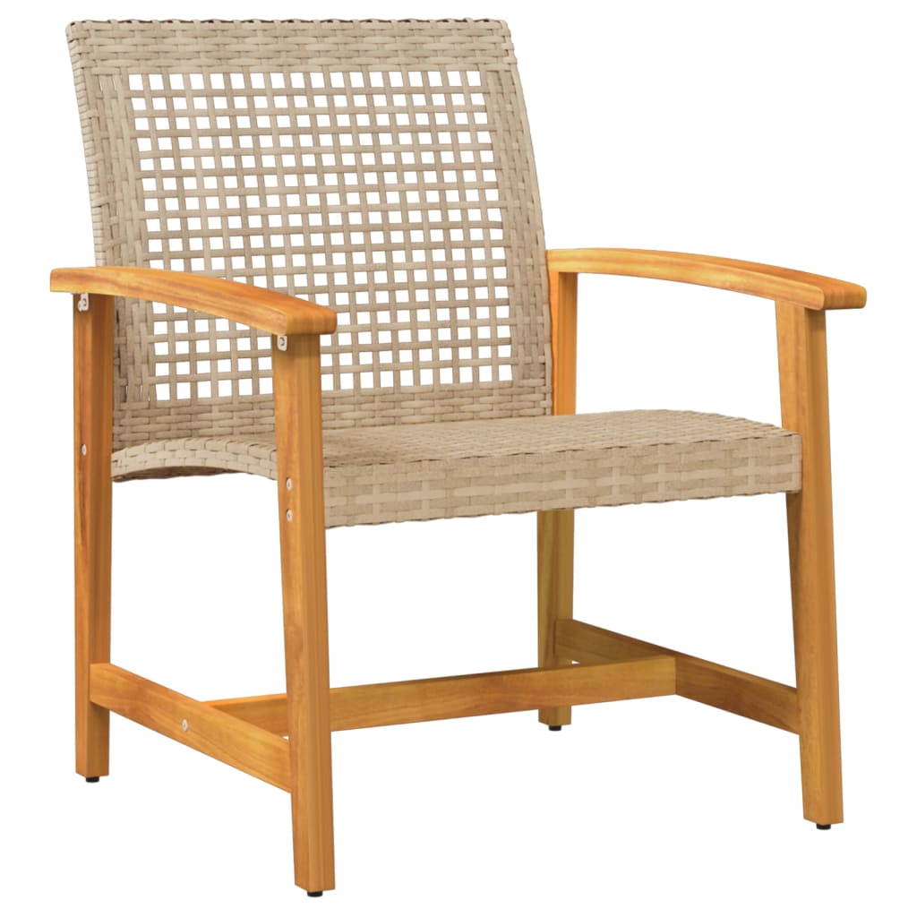 5-Tlg. Garten-Lounge-Set Poly Rattan Und Akazienholz